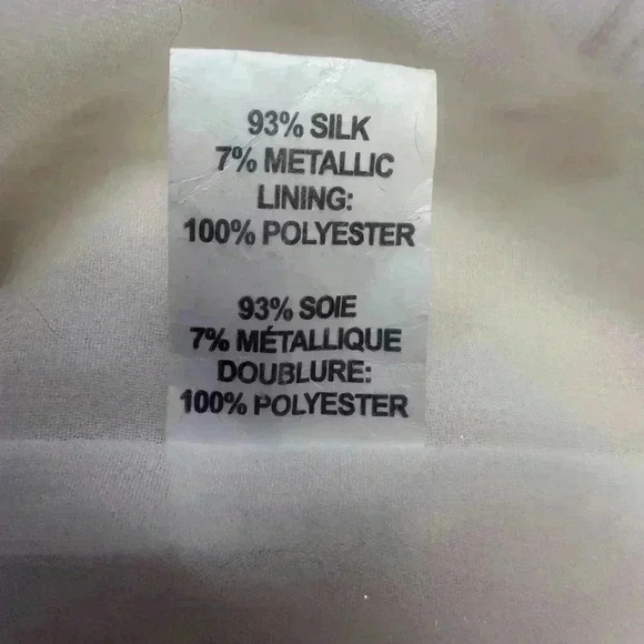 Ramy Brook Boho Gold and White Silk Blouse NWT Size L ♥️ - Picture 2 of 7